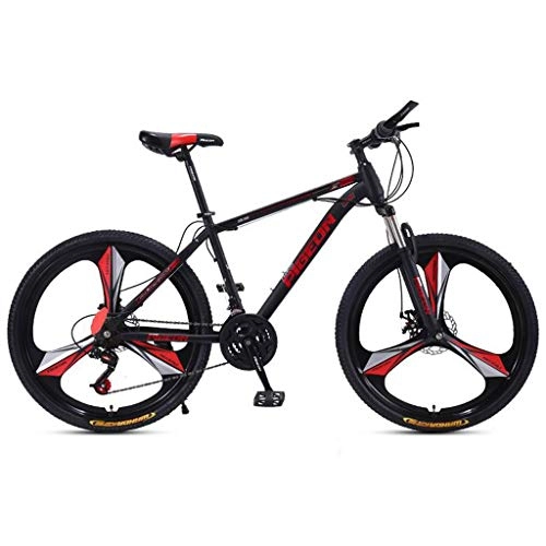 Mountain Bike : JLFSDB Mountain Bike, Bicycles 26'' Wheel Lightweight Carbon Steel Frame 24 / 27 / 30 Speeds Disc Brake Front Suspension (Color : Red, Size : 30speed)