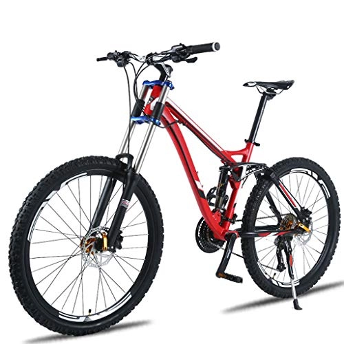 Mountain Bike : JXJ Adult Mountain Bike, 26 Inch Wheels, 27 Speed Bicycle Full Suspension Dual Disc Brakes Mtb Bikes