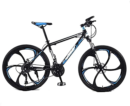 Mountain Bike : JYTFZD WENHAO Adult Offroad Mountain Bike, 24 Inch Integrated Wheel Spoke Wheel 21 Speed Variable Speed Road Bicycle, for Urban Environment and Commuting To Get Off Work (Color:Black) (Color : Black)