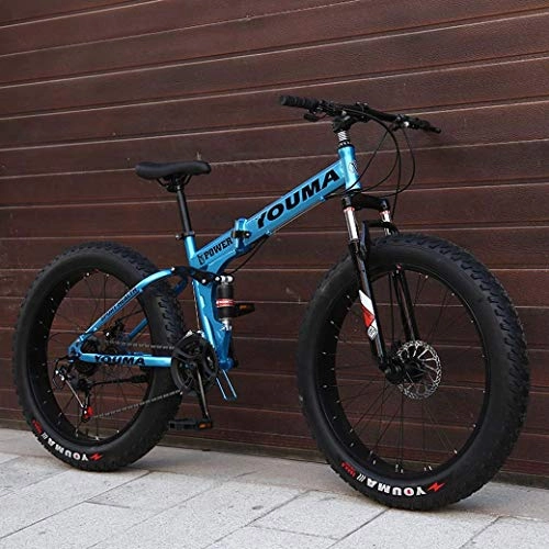Mountain Bike : JYTFZD WENHAO Men's Mountain Bikes, 26 Inch Fat Tire Hardtail Mountain Bike, Dual Suspension Frame and Suspension Fork All Terrain Mountain Bicycle Adult