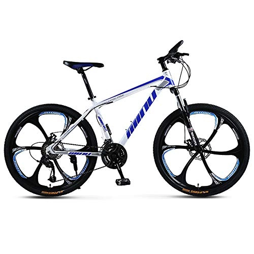Mountain Bike : KAMELUN Mountain Bike Outroad Lightweight Bicycles 21 Speed Dual Disc Brake 26 Wheels Suspension Fork Mountain Bicycle Alloy City Bicycle Bike for Adult, Blue, 24 speed