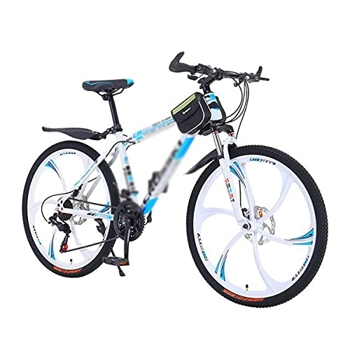 Mountain Bike : Kays 26 In Mountain Bikes 21 / 24 / 27 Speed Bicycle Adult Mountain Trail Bike High-carbon Steel Frame Dual Suspension Dual Disc Brake For A Path, Trail & Mountains(Size:21 Speed, Color:White)