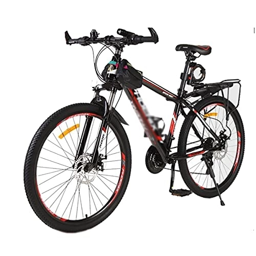 Mountain Bike : Kays 26 Inch Mountain Bike 3 Spoke Wheels 24 Speed Shift High Carbon Steel Frame Mountain Bicycle With Dual Disc Brake System(Size:24 Speed, Color:Red)
