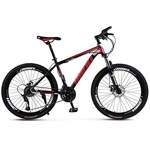 Mountain Bike : Kays 26" Mountain Bicycles 21 / 24 / 27 / 30 Speeds MTB Bike Lightweight Carbon Steel Frame Disc Brake Front Suspension (Color : Red, Size : 21speed)