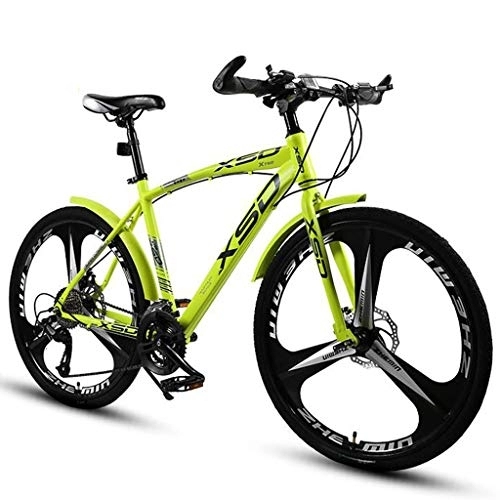 Mountain Bike : Kays 26" Mountain Bicycles 21 / 24 / 27 / 30 Speeds Unisex MTB Bike Lightweight Carbon Steel Frame Dual Suspension Disc Brake (Color : Yellow, Size : 21speed)