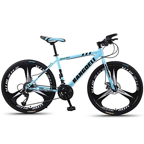 Mountain Bike : Kays 26" Women / Men Mountain Bicycles 21 / 24 / 27 / 30 Speed Lightweight Carbon Steel Frame Front Suspension Disc Brake (Color : Blue, Size : 21speed)