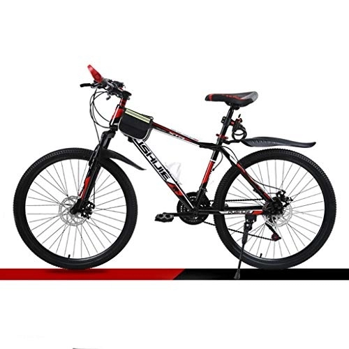 Mountain Bike : Kays Mountain Bicycles 26" Inch MTB Bike 21 / 24 / 27 Speed Lightweight Carbon Steel Frame Dual Suspension Disc Brake (Color : Red, Size : 27speed)