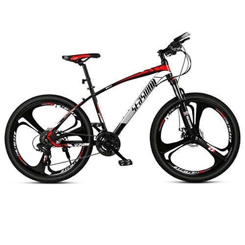 Mountain Bike : Kays Mountain Bike, 26”Carbon Steel Frame Men / Women Hard-tail Bicycles, Dual Disc Brake And Front Fork, 21 / 24 / 27 Speed (Color : Red, Size : 27 Speed)