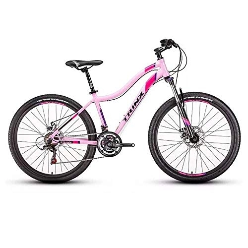 Mountain Bike : Kays Mountain Bike, 26 Inch Lightweight Aluminium Alloy Men / Women Bicycles, Double Disc Brake Front Suspension, 21 Speed (Color : Pink)