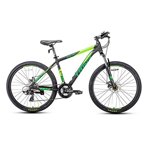 Mountain Bike : Kays Mountain Bike, 26 Inch Men / Women Wheel Bicycles, Ligntweight Aluminium Alloy Frame, Double Disc Brake Front Fork, 24 Speed (Color : Green)