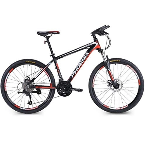 Mountain Bike : Kays Mountain Bike, 26 Inch Men / Women Wheels Bicycles, Aluminium Alloy Frame, Front Suspension And Dual Disc Brake, 27 Speed (Color : Red)