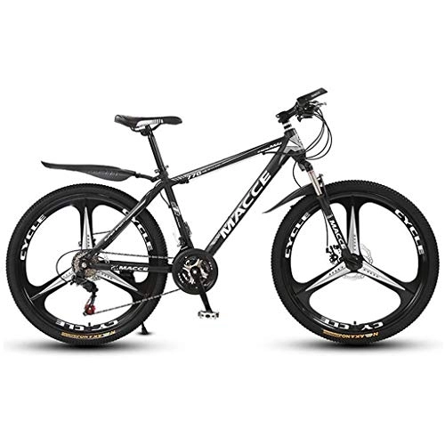 Mountain Bike : Kays Mountain Bike, 26 Inch Unisex Mountain Bicycles Carbon Steel Frame 21 / 24 / 27 Speeds Front Suspension Disc Brake (Color : Black, Size : 27speed)
