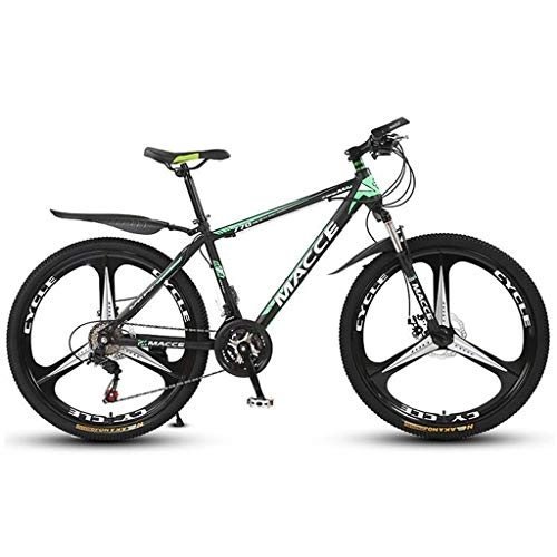 Mountain Bike : Kays Mountain Bike, 26 Inch Unisex Mountain Bicycles Carbon Steel Frame 21 / 24 / 27 Speeds Front Suspension Disc Brake (Color : Green, Size : 27speed)