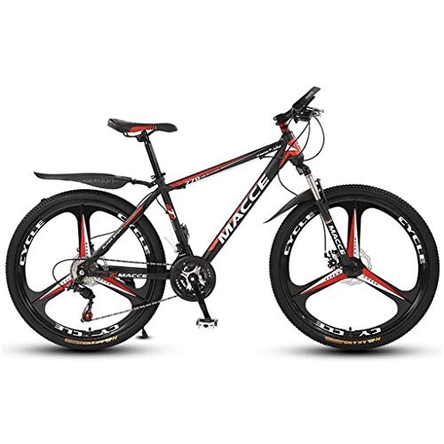 Mountain Bike : Kays Mountain Bike, 26 Inch Unisex Mountain Bicycles Carbon Steel Frame 21 / 24 / 27 Speeds Front Suspension Disc Brake (Color : Red, Size : 24speed)