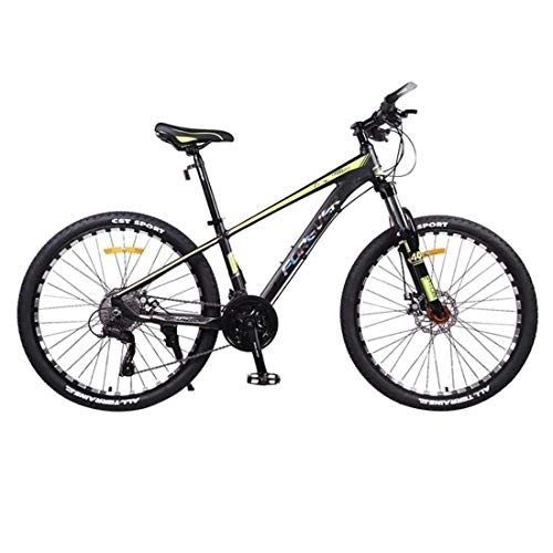 Mountain Bike : Kays Mountain Bike, 26 Inch Unisex Wheels Bicycles, Aluminium Alloy Frame Hard-tail Bike, 27 Speed Front Suspension Dual Disc Brake (Color : Yellow)