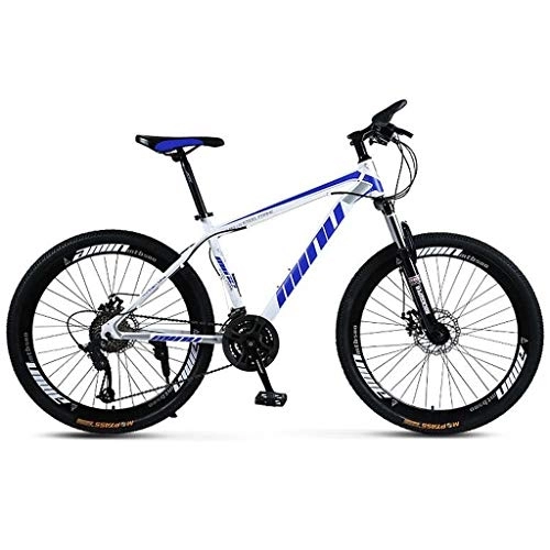 Mountain Bike : Kays Mountain Bike, 26 Inch Women / Men Mountain Bicycles Carbon Steel Frame 21 / 24 / 27 / 30 Speeds Front Suspension Disc Brake (Color : Blue, Size : 30speed)