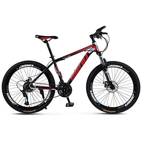 Mountain Bike : Kays Mountain Bike, 26 Inch Women / Men Mountain Bicycles Carbon Steel Frame 21 / 24 / 27 / 30 Speeds Front Suspension Disc Brake (Color : Red, Size : 21speed)