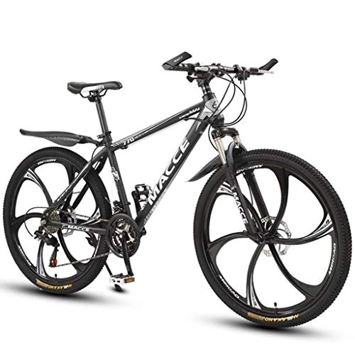 Mountain Bike : Kays Mountain Bike, 26 Inch Women / Men Mountain Bicycles Lightweight Carbon Steel Frame 21 / 24 / 27 Speeds Front Suspension Disc Brake (Color : Black, Size : 27speed)