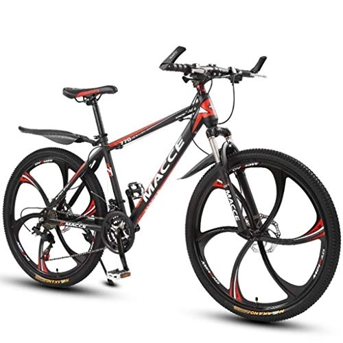 Mountain Bike : Kays Mountain Bike, 26 Inch Women / Men Mountain Bicycles Lightweight Carbon Steel Frame 21 / 24 / 27 Speeds Front Suspension Disc Brake (Color : Red, Size : 21speed)