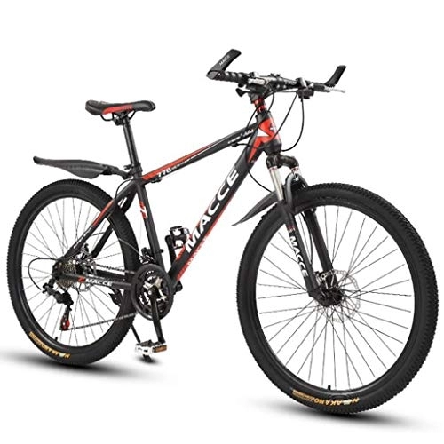 Mountain Bike : Kays Mountain Bike, 26 Inch Women / Men MTB Bicycles Lightweight Carbon Steel Frame 21 / 24 / 27 Speeds Front Suspension (Color : Red, Size : 24speed)