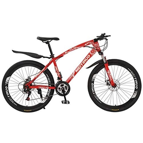 Mountain Bike : Kays Mountain Bike 26" Unisex Ravine Bike Carbon Steel Frame 21 / 24 / 27 Speeds Disc Brake Front Suspension Spoke Wheel (Color : Red, Size : 21speed)