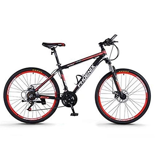Mountain Bike : Kays Mountain Bike, Aluminium Alloy Frame Unisex Hardtail Bicycles, Double Disc Brake Front Suspension, 26 / 27.5 Inch Wheels (Color : Red, Size : 26inch)