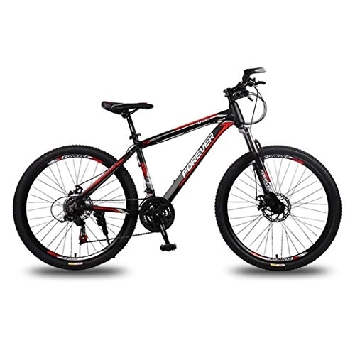 Mountain Bike : Kays Mountain Bike, Aluminium Alloy Frame Unisex Mountain Bicycles, Double Disc Brake And Front Suspension, 26 Inch Wheel, 21 Speed (Color : Red)