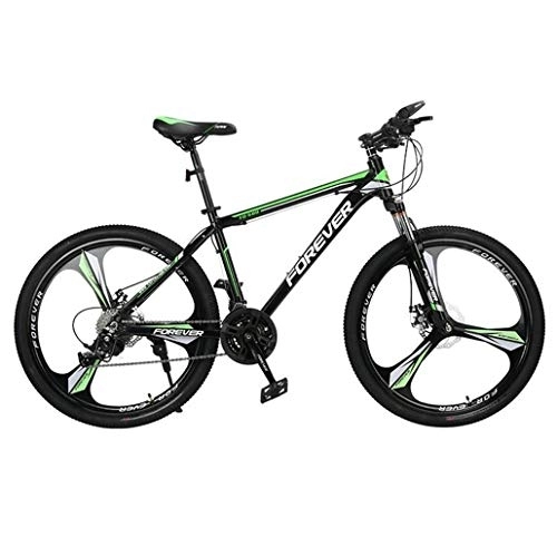 Mountain Bike : Kays Mountain Bike, Carbon Steel Frame Men / Women Hardtail Mountain Bicycles, Dual Disc Brake And Front Suspension, 26 Inch (Color : Green, Size : 27-speed)