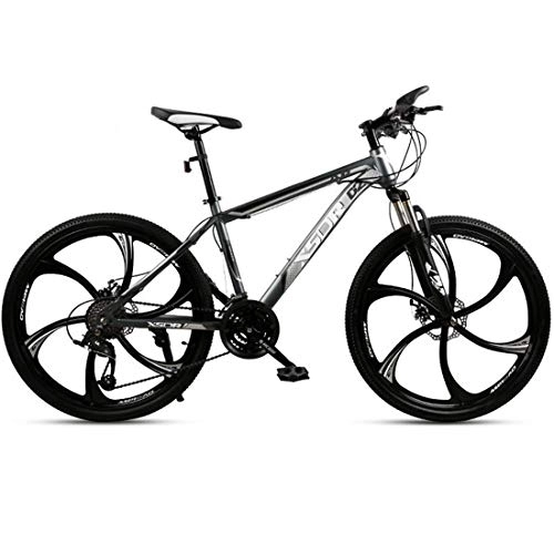 Mountain Bike : Kays Mountain Bike, Hardtail Mountain Bicycle, 26 Inch Wheels, Dual Disc Brake And Front Suspension Fork (Color : Silver, Size : 21-speed)
