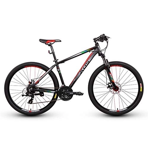 Mountain Bike : Kays Mountain Bike, Men / Women Aluminium Alloy Frame Bicycles, Double Disc Brake And Front Suspension, 27.5 Inch Wheel, 24 Speed (Color : Red)