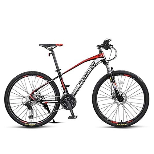 Mountain Bike : Kays Mountain Bike, Men / Women Mountain Bicycles, 27.5 Inch Aluminium Alloy Frame Double Disc Brake Front Fork, 27 Speed (Color : Red)