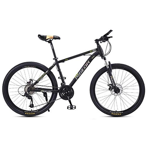 Mountain Bike : Kays Mountain Bike, MTB Bicycles 26'' Wheel Lightweight Carbon Steel Frame 24 / 27 / 30 Speeds Disc Brake Front Suspension (Color : Black, Size : 24speed)