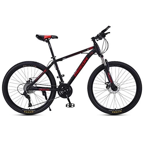 Mountain Bike : Kays Mountain Bike, MTB Bicycles 26'' Wheel Lightweight Carbon Steel Frame 24 / 27 / 30 Speeds Disc Brake Front Suspension (Color : Red, Size : 24speed)
