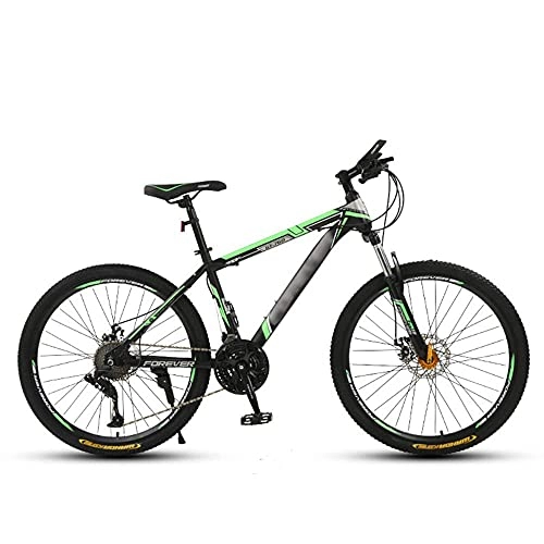 Mountain Bike : KELITINAus Adult Mountain Bike, with 26 inch Wheel High-Carbon Steel Frame Bicycle with Dual Disc Brakes Front Suspension Fork for Men, Red-24In-27Speed, Green-26In-27Speed