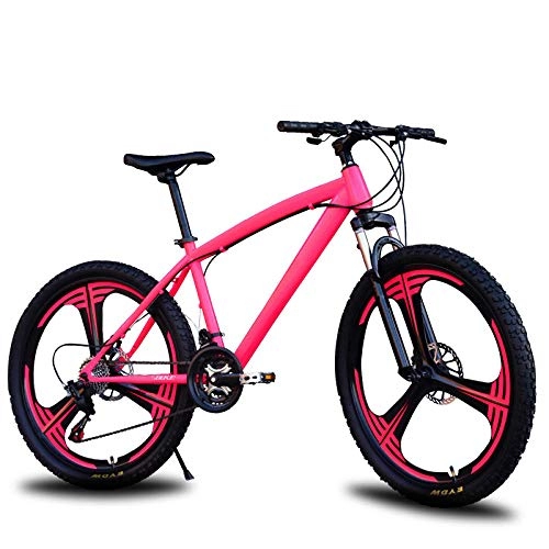 Mountain Bike : KNFBOK bikes for adults adult 21-speed cross-country bicycle 26-inch one-wheeled mountain bike student car for men and women three-knife wheel pink