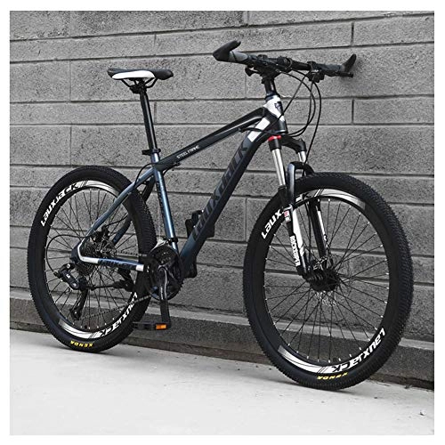 Mountain Bike : KXDLR Front Suspension Mountain Bike 30 Speed Bicycle 26" Mens Bikes Oil Brakes MTB, Gray