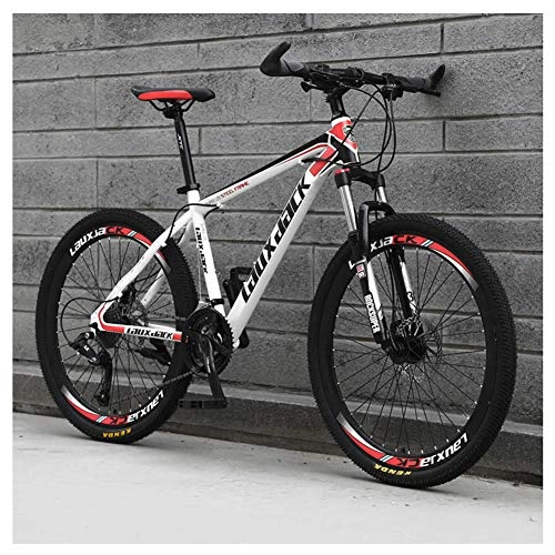 Mountain Bike : KXDLR Front Suspension Mountain Bike 30 Speed Bicycle 26" Mens Bikes Oil Brakes MTB, White
