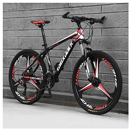 Mountain Bike : KXDLR Mens Mountain Bike, 21 Speed Bicycle with 17-Inch Frame, 26-Inch Wheels with Disc Brakes, Red