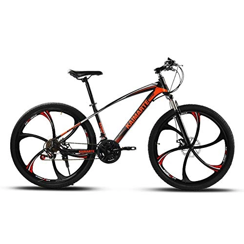 Mountain Bike : KXDLR Mens Mountain Bike, Front Suspension, 21-27 Speed, 26-Inch Wheels, 17-Inch Aluminum Frame MTB Bikes Double Disc Brake, Red, 21 Speeds