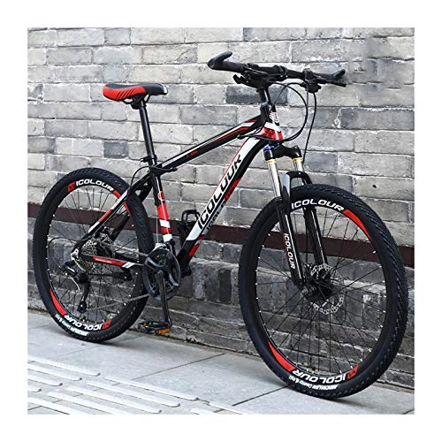 Mountain Bike : LHQ-HQ Mountain Bike 24 Inch Aluminum Lightweight 27Speed Spoke Wheel, for Women, Teenagers, Adults, black and red
