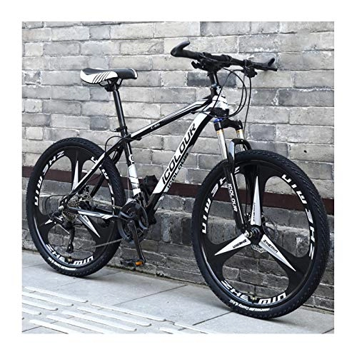 Mountain Bike : LHQ-HQ Mountain Bike 24Inch Aluminum Lightweight 24-Speed, for Adults, Women, Teenagers, black and white