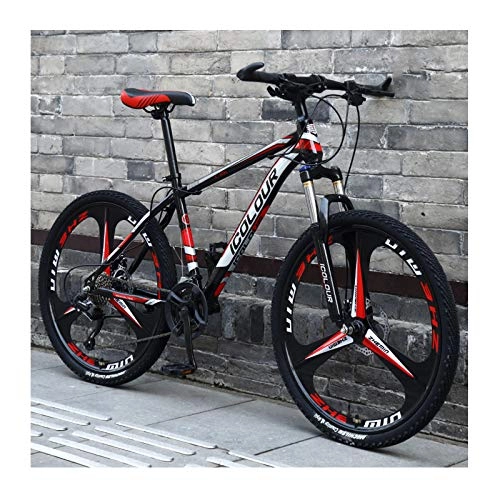 Mountain Bike : LHQ-HQ Mountain Bike 24Inch Aluminum Lightweight 24-Speed, for Adults, Women, Teenagers, black red