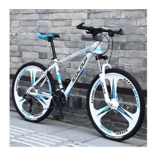 Mountain Bike : LHQ-HQ Mountain Bike 24Inch Aluminum Lightweight 27-Speed, for Adults, Women, Teenagers, White blue