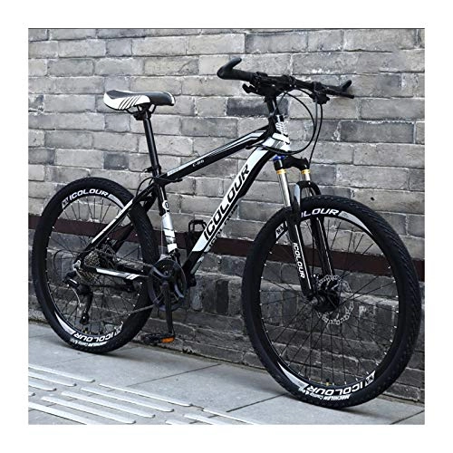Mountain Bike : LHQ-HQ Mountain Bike 26 Inch Aluminum Lightweight 24Speed, Spoke Wheel, for Adults, Women, Teenagers, Black and white
