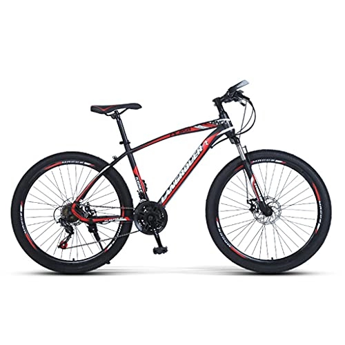 Mountain Bike : LHQ-HQ Mountain Bike, 26" Wheel, 27 Speed, Fork Suspension, High-Carbon Steel Frame, Dual Disc Brake, Loading 120 Kg Suitable for Adult Student, Red