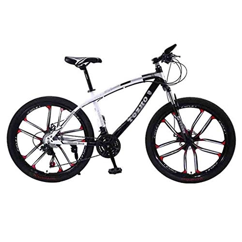 Mountain Bike : LIUCHUNYANSH Off-road Bike MTB Bicycle Adult Mountain Bike Road Bicycles For Men And Women 24 / 26In Wheels Adjustable Speed Double Disc Brake (Color : Black-24in, Size : 21 Speed)