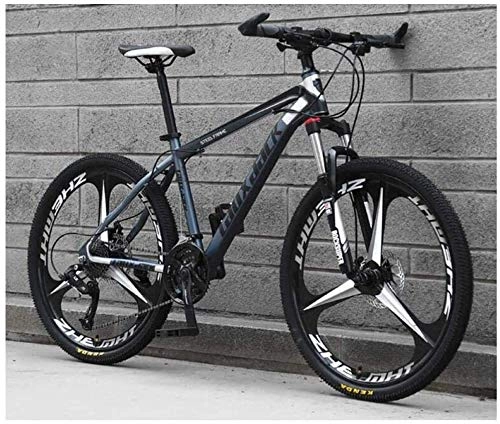 Mountain Bike : Lxyfc Fast lfc xy Mountain bike 26 inches one-piece wheel unisex suspension mountain bike 21 speed 24-speed 27-speed high-carbon double disc students, black and gray, 27-speed Essential