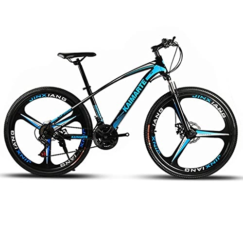 Mountain Bike : LXYFC Mountain Bike Mens Bicycle Bike Bicycle Mountain Bike Bicycle 26" 21 / 24 / 27 Speed Dual Disc Brake Bike Mountain Bike Alloy Frame Bicycle Men's Bike (Color : Blue, Size : 24 Shimano Speed)