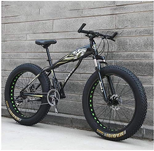 Mountain Bike : Lyyy Adult Mountain Bikes, Boys Girls Fat Tire Mountain Trail Bike, Dual Disc Brake Hardtail Mountain Bike, High-carbon Steel Frame, Bicycle YCHAOYUE (Color : Yellow C, Size : 26 Inch 24 Speed)