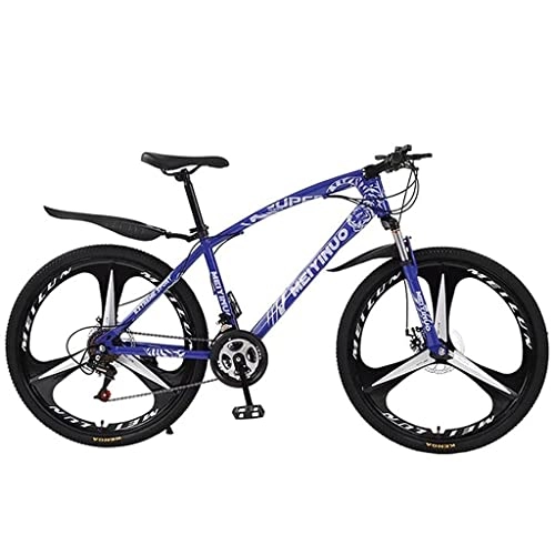 Mountain Bike : LZZB 26 inch Mountain Bike 21 / 24 / 27-Speed Bicycle Carbon Steel Frame with Double Disc Brake and Suspension Fork(Size:24 Speed, Color:Black) / Blue / 27 Speed